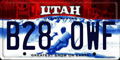 UT license plate B280WF
