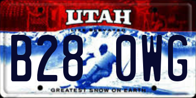 UT license plate B280WG