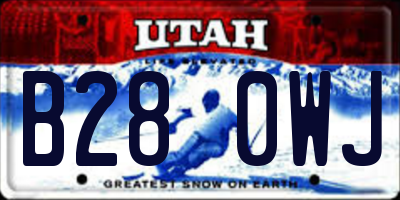UT license plate B280WJ