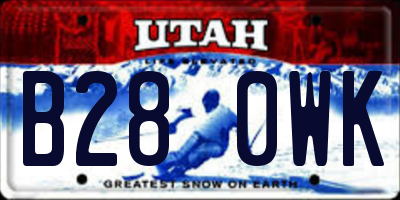 UT license plate B280WK