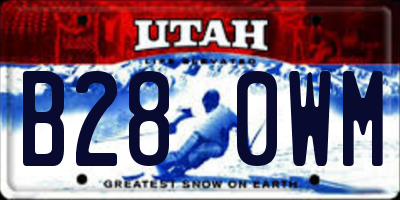 UT license plate B280WM