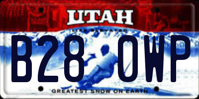 UT license plate B280WP