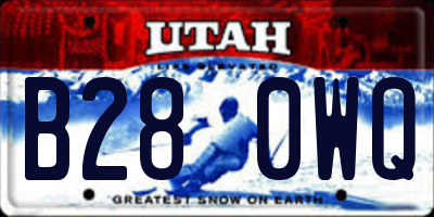 UT license plate B280WQ