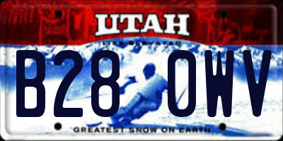 UT license plate B280WV