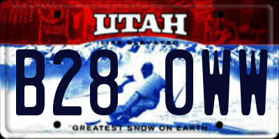 UT license plate B280WW