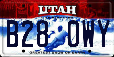 UT license plate B280WY