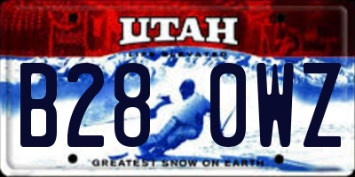 UT license plate B280WZ