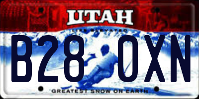 UT license plate B280XN