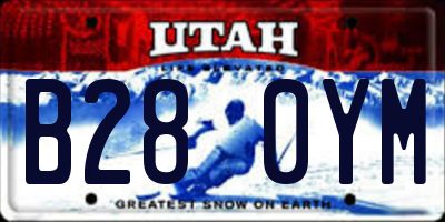 UT license plate B280YM