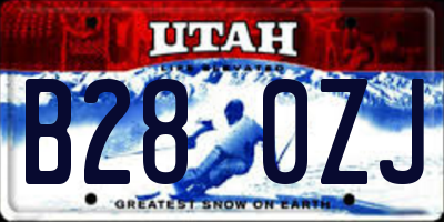 UT license plate B280ZJ