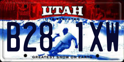 UT license plate B281XW