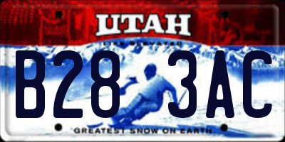 UT license plate B283AC