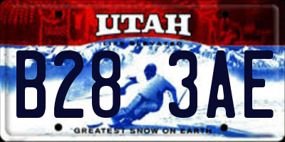 UT license plate B283AE