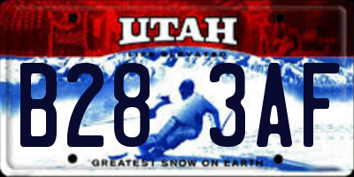 UT license plate B283AF