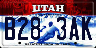 UT license plate B283AK