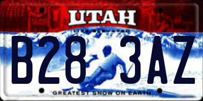 UT license plate B283AZ