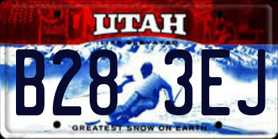 UT license plate B283EJ