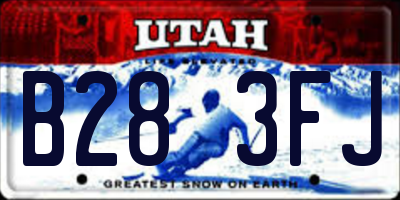 UT license plate B283FJ