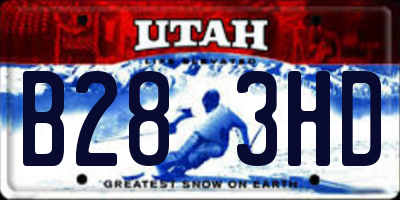 UT license plate B283HD