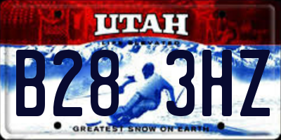 UT license plate B283HZ