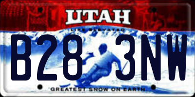 UT license plate B283NW