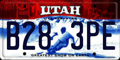 UT license plate B283PE