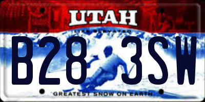 UT license plate B283SW