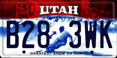 UT license plate B283WK