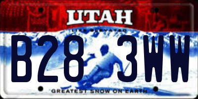 UT license plate B283WW