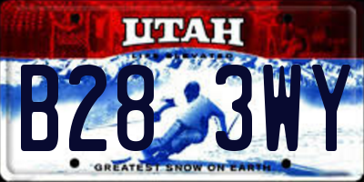 UT license plate B283WY