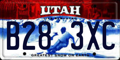 UT license plate B283XC