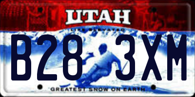 UT license plate B283XM