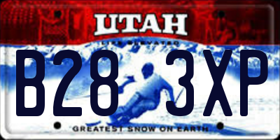 UT license plate B283XP