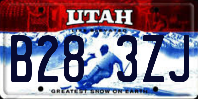 UT license plate B283ZJ