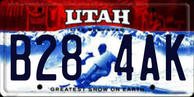 UT license plate B284AK
