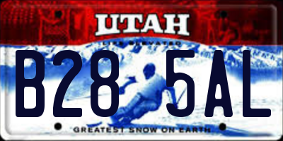 UT license plate B285AL