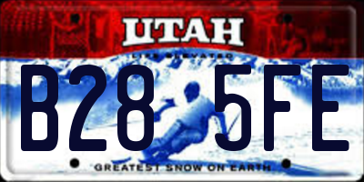 UT license plate B285FE