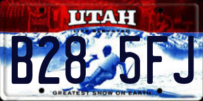 UT license plate B285FJ