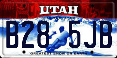 UT license plate B285JB