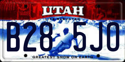UT license plate B285JO