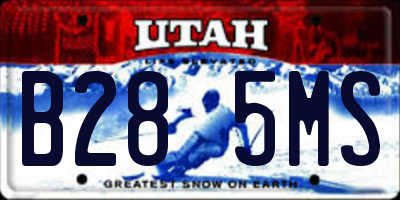 UT license plate B285MS