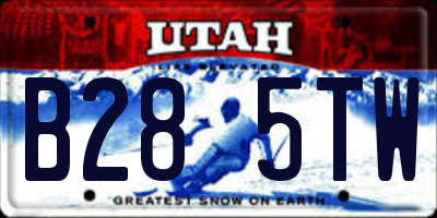 UT license plate B285TW