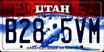 UT license plate B285VM