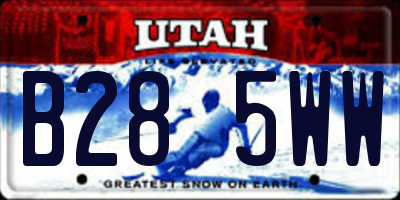 UT license plate B285WW