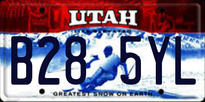 UT license plate B285YL