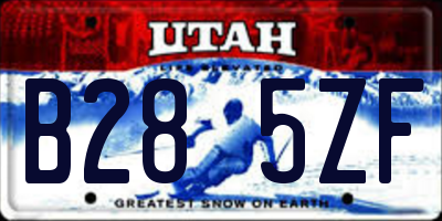 UT license plate B285ZF