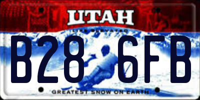 UT license plate B286FB