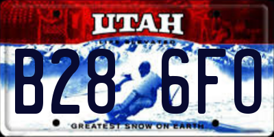 UT license plate B286FO