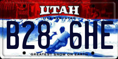 UT license plate B286HE