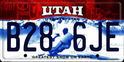 UT license plate B286JE